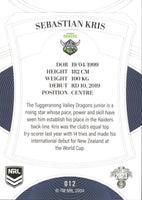 2023 NRL Elite Common Card - 012 - Sebastian Kris - Canberra Raiders