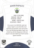 2023 NRL Elite Common Card - 013 - Josh Papali'i - Canberra Raiders