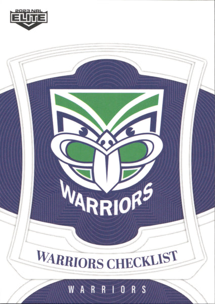 2023 NRL Elite Common Card - 136 - New Zealand Warriors Checklist - Sydney Roosters