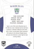 2023 NRL Elite Common Card - 138 - Wayde Egan - New Zealand Warriors