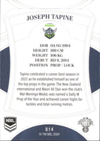 2023 NRL Elite Common Card - 014 - Joseph Tapine - Canberra Raiders
