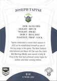 2023 NRL Elite Common Card - 014 - Joseph Tapine - Canberra Raiders