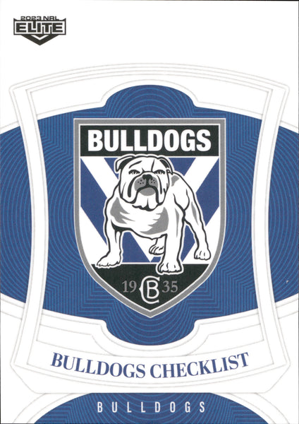 2023 NRL Elite Common Card - 019 - Canterbury-Bankstown Bulldogs Checklist - Canterbury-Bankstown Bulldogs