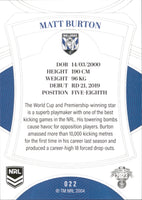 2023 NRL Elite Common Card - 022 - Matt Burton - Canterbury-Bankstown Bulldogs