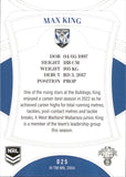 2023 NRL Elite Common Card - 025 - Max King - Canterbury-Bankstown Bulldogs
