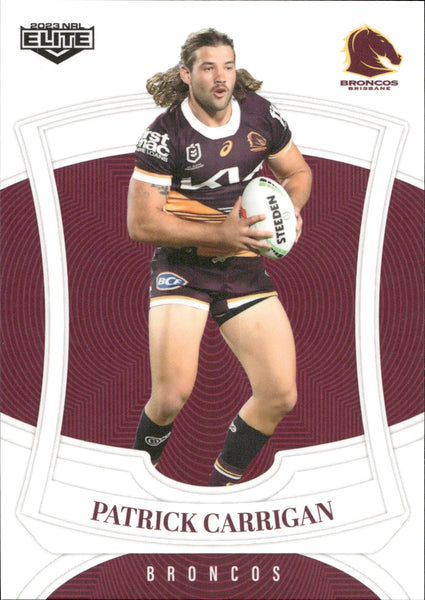 2023 NRL Elite Common Card - 003 - Patrick Carrigan - Brisbane Broncos