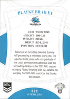 2023 NRL Elite Common Card - 029 - Blayke Brailey - Cronulla-Sutherland Sharks