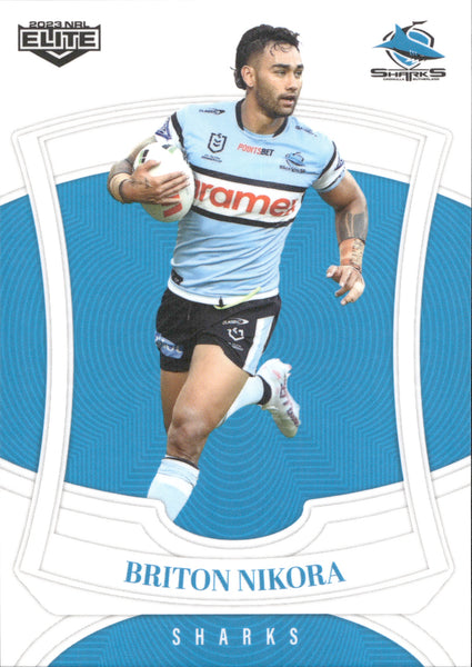 2023 NRL Elite Common Card - 034 - Briton Nikora - Cronulla-Sutherland Sharks