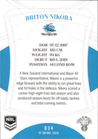 2023 NRL Elite Common Card - 034 - Briton Nikora - Cronulla-Sutherland Sharks