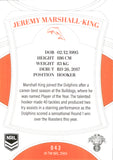 2023 NRL Elite Common Card - 043 - Jeremy Marshall-King - Dolphins