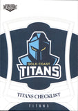 2023 NRL Elite Common Card - 046 - Gold Coast Titans Checklist - Gold Coast Titans