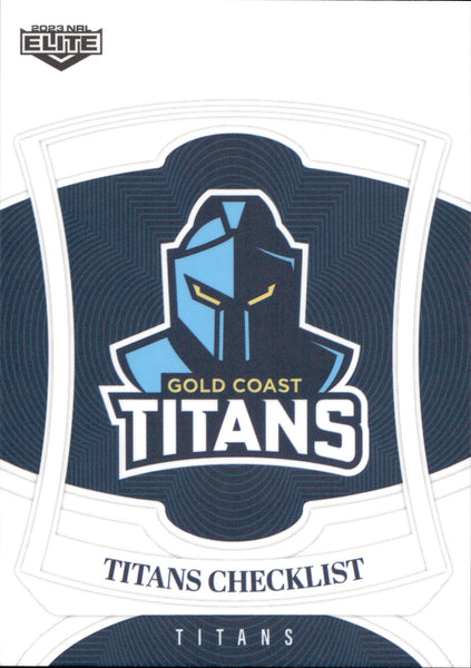 2023 NRL Elite Common Card - 046 - Gold Coast Titans Checklist - Gold Coast Titans