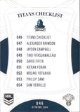 2023 NRL Elite Common Card - 046 - Gold Coast Titans Checklist - Gold Coast Titans
