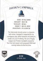2023 NRL Elite Common Card - 048 - Jayden Campbell - Gold Coast Titans