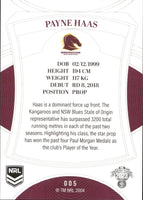 2023 NRL Elite Common Card - 005 - Payne Haas - Brisbane Broncos