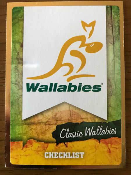 CLASSIC WALLABIES CHECKLIST- Gold Card No 098