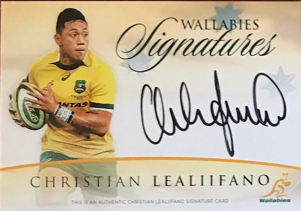 CHRISTIAN LEALIIFANO Wallabies Signature Card #WA 19