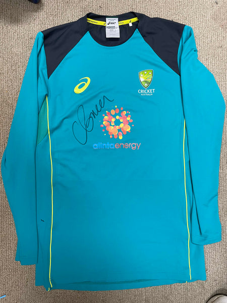 CHRIS GREEN Signed Atlinta Energy - Worn Cricket Aust training jersey