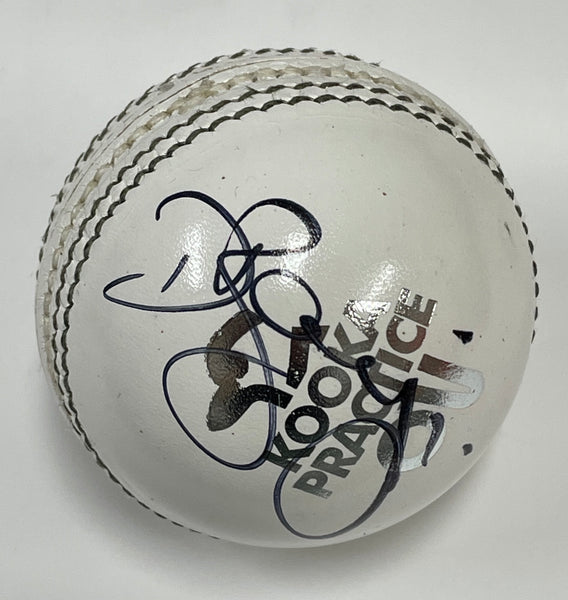 DOUG BOLLINGER Hand Signed WHITE Cricket Ball