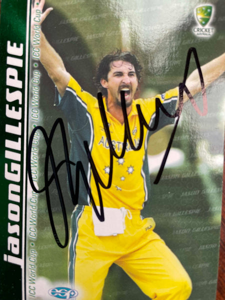 JASON GILLESPIE 2003 World Cup  Hand-Signed BBL Card #WC6
