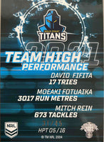 TITANS Team High Performance No'd  Card 38/45 #HPT 05/16