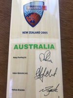 2005 ODI Tour of NZ Aust Team Signed Bat  (Inc PONTING - CLARKE - SYMONDS)