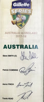 2017-18 ODI v England - Aust Team Signed Bat (Inc Smith)