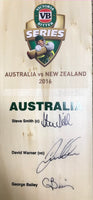 2017-18 ODI v Pakistan Aust Team Signed Bat (Head & Warner record partnership)