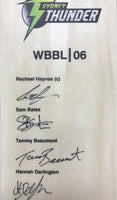 SYDNEY THUNDER - WBBL|06 Champions - Team Signed Bat