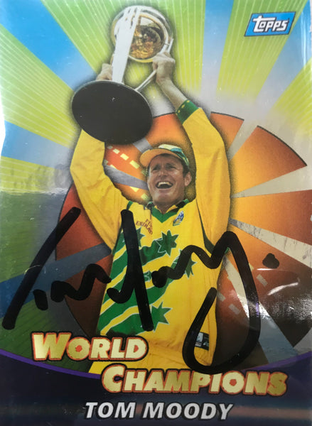 TOM MOODY - ICC WORLD CHAMPIONS - Hand Signed