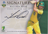 MATTHEW WADE No'd Ashes 2017/18 Signature Card #AS-05