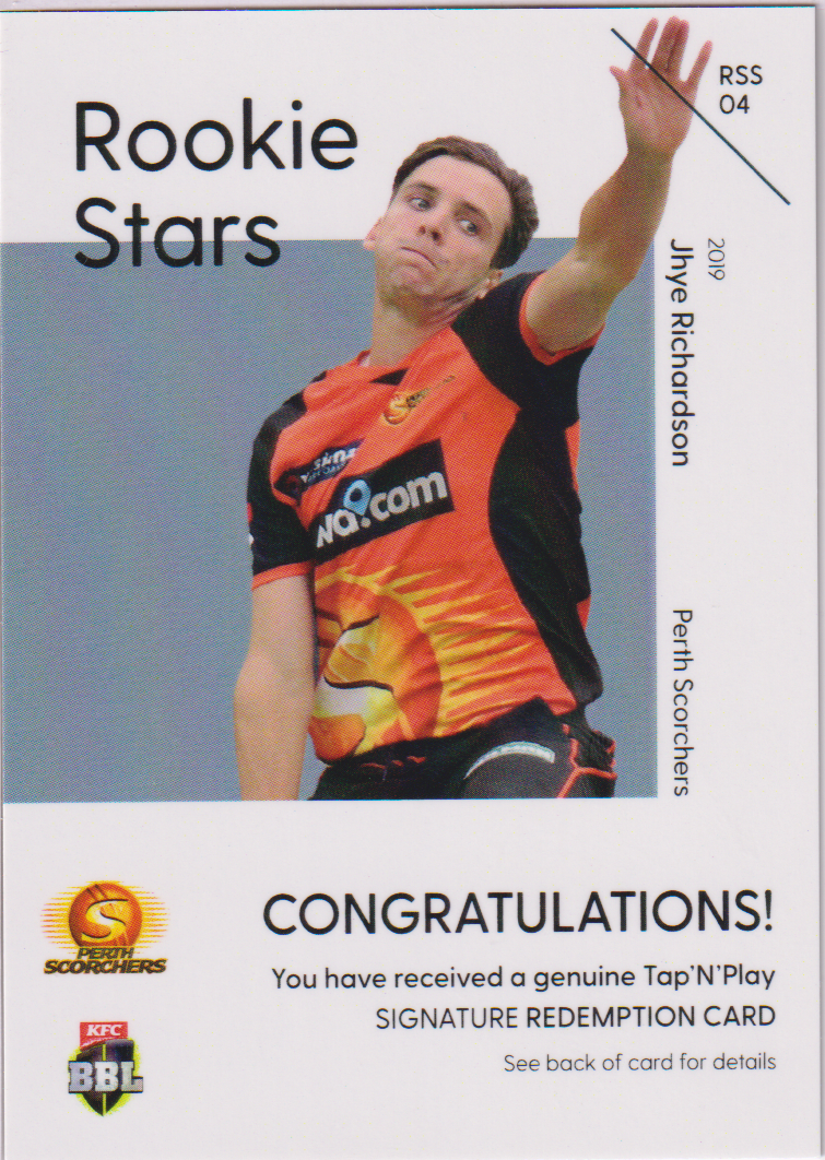 JHYE RICHARDSON - Rookie Stars Signature Card #RSS04 ﻿ – Dave and Jazzy ...