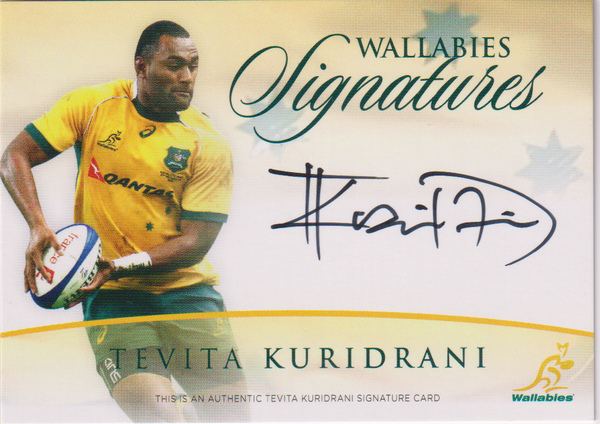 TEVITA KURIDRANI Wallabies Signature Card #WS-4