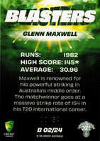 2022-23 Cricket Traders Blasters Priority - B 02 - Glenn Maxwell - 10/34