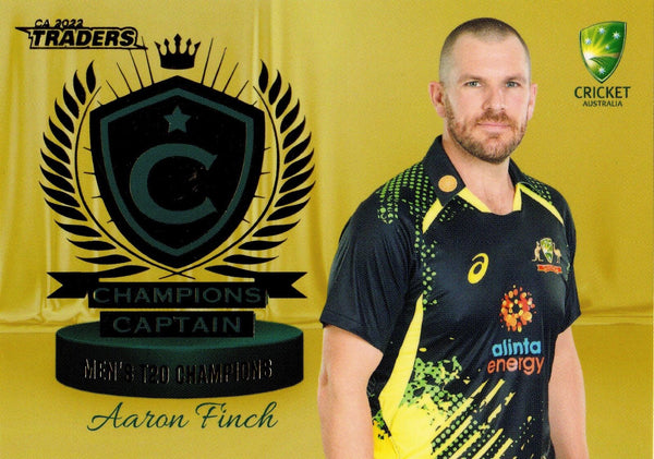 2022-23 Cricket Traders Case Card - CC 1  - Aaron Finch - T20 Men's Champions Captain - 10/50