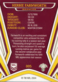 2023 NRL Titanium Common Card - 005 - Herbie Farnworth - Brisbane Broncos