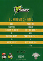 2022-23 Cricket Traders Mojo Emerald - ME 147 - Gurinder Sandhu - 06/30
