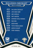 2023 NRL Titanium Common Card - 021 - Canterbury-Bankstown Bulldogs Checklist - Canterbury-Bankstown Bulldogs