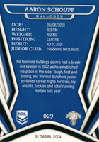 2023 NRL Titanium Common Card - 029 - Aaron Schoupp - Canterbury-Bankstown Bulldogs