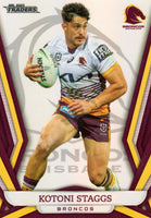 2023 NRL Titanium Pearl Silver - P009 - Kotoni Staggs - Brisbane Broncos