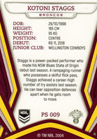 2023 NRL Titanium Pearl Silver - P009 - Kotoni Staggs - Brisbane Broncos