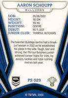 2023 NRL Titanium Pearl Silver - P029 - Aaron Schoupp - Canterbury-Bankstown Bulldogs