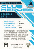 2023 NRL Titanium Club Heroes - Shannon Mato - CH 35 - Gold Coast Titans