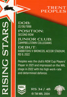 2023 NRL Titanium Rising Stars - RS 34 - Trent Peoples - South Sydney Rabbitohs