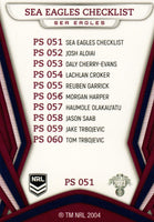 2023 NRL Titanium Pearl Silver - P051 - Manly-Warringah Sea Eagles Checklist - Manly-Warringah Sea Eagles