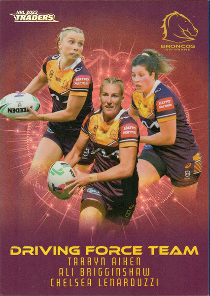 2023 NRL Titanium CASE CARD Driving Force Team - DFP 17 - Brisbane Broncos - 36/45