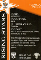 2023 NRL Titanium Rising Stars - RS 47 - Fonua Pole - Wests Tigers