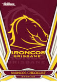 2023 NRL Titanium Common Card - 001 - Brisbane Broncos Checklist - Brisbane Broncos