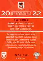 2023 NRL Titanium Season To Remember - STR 39 - Zac Lomax - St. George-Illawarra Dragons