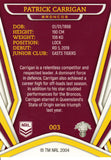 2023 NRL Titanium Common Card - 003 - Patrick Carrigan - Brisbane Broncos